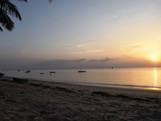 Lever de soleil sur la plage de Pangani